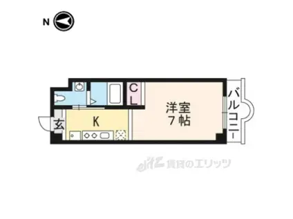 リバーロードタカノ(1K/1階)の間取り写真