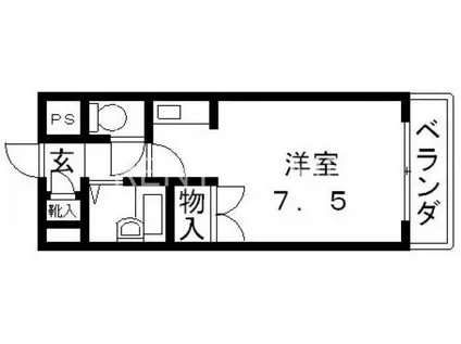 SENTIA八戸ノ里(ワンルーム/3階)の間取り写真
