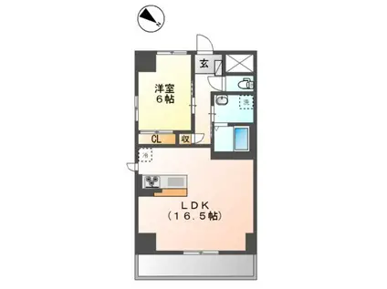 フローラ小石川(1LDK/3階)の間取り写真