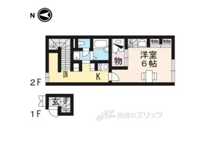 レオパレスパストラーレ(1K/2階)の間取り写真