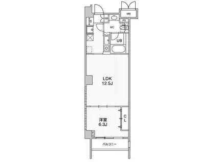 六本木デュープレックスエムズ(1LDK/2階)の間取り写真