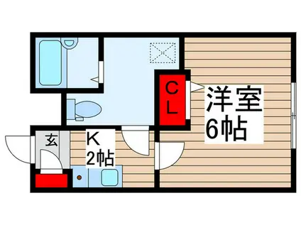 LA SUA CASA.M(1K/1階)の間取り写真