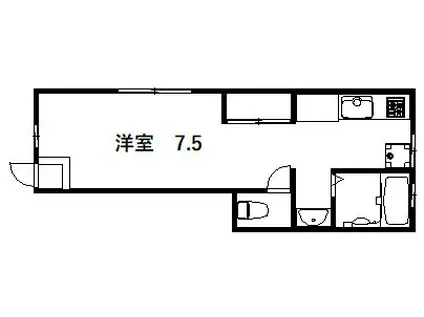 阪急神戸線 王子公園駅 徒歩12分 2階建 築4年(1K/1階)の間取り写真