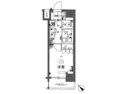 スカイコートヴァンテアン東日本橋(1K/4階)の間取り写真