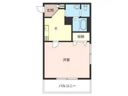 GARDEN HALL(1K/1階)の間取り写真