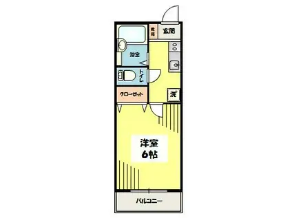キャッスルタツミ(1K/2階)の間取り写真