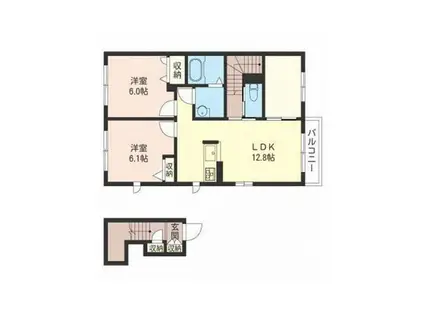 BRISE MAISON(2SLDK/2階)の間取り写真