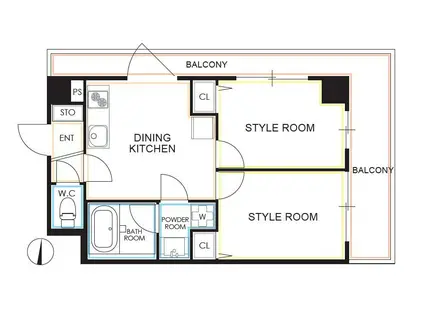 CALLAS STYLE TAMAGAWA (2DK/3階)の間取り写真