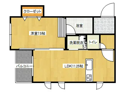 カーサ新松戸(1LDK/2階)の間取り写真