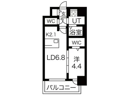 メイクスWアート今池III(1LDK/5階)の間取り写真