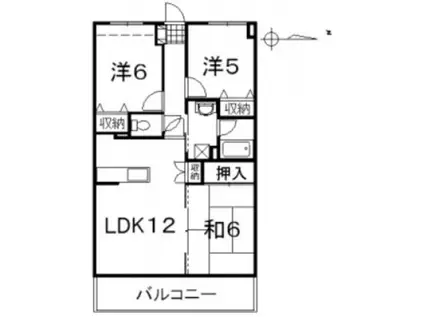 クニヒロマンションG(3LDK/1階)の間取り写真