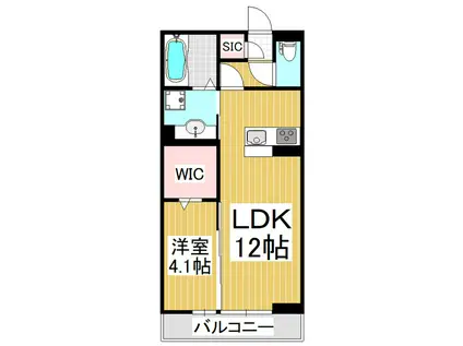 コンフォーティア飯田白山町 A棟(1LDK/2階)の間取り写真