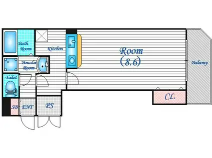 プレアデス野田ーーー(1K/4階)の間取り写真