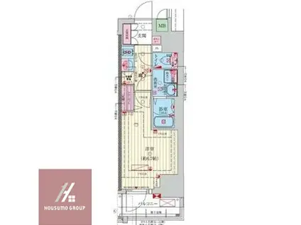 ファーストフィオーレ難波南アルマ(1K/5階)の間取り写真