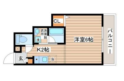 クロレ長町(1K/1階)の間取り写真