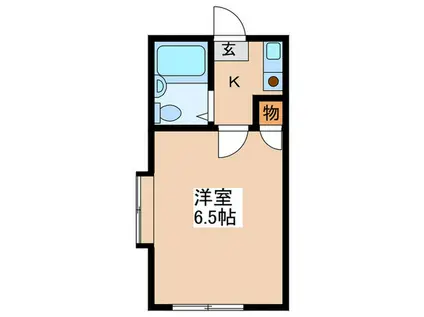 レッドパインハイム(1K/2階)の間取り写真