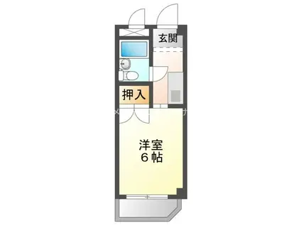 メッカ天伯(1K/3階)の間取り写真