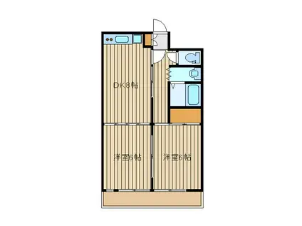 メゾンK(2DK/1階)の間取り写真