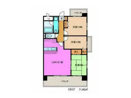 SUNPIER(3LDK/2階)の間取り写真