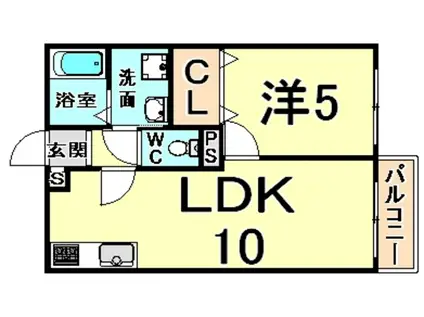 シャーメゾンII(1LDK/2階)の間取り写真
