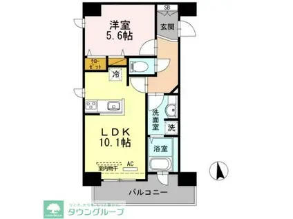 HALEAKALA岡本(1LDK/4階)の間取り写真