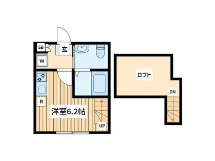 ハーミットクラブハウス岸谷ヒルズ(ワンルーム/1階)の間取り写真
