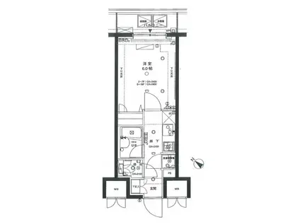 東京蒲田 スクエアタワー(1K/12階)の間取り写真