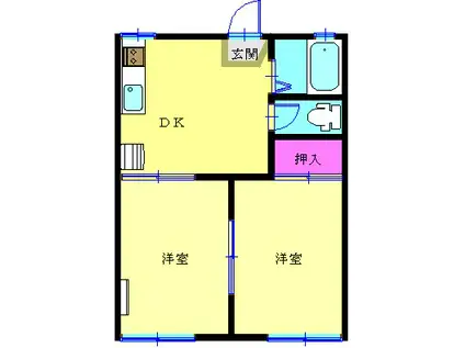 コーポ杉田NO1(2DK/1階)の間取り写真