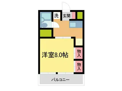 カルムイン香枦園(1K/2階)の間取り写真