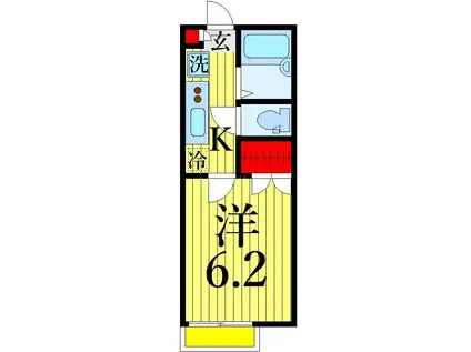 クレアーレ瑞江III(1K/2階)の間取り写真