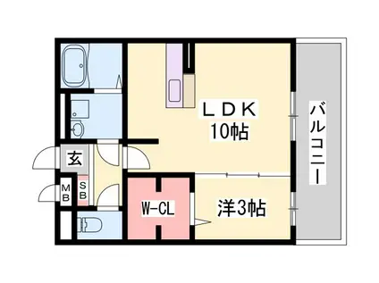 セジュール白浜 A棟(1LDK/2階)の間取り写真