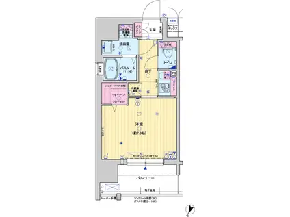 レオンヴァリエ大阪ベイシティII(1K/7階)の間取り写真