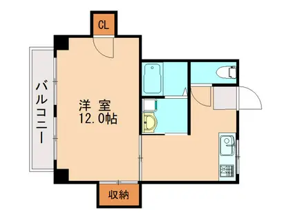 日の出ビル(1DK/3階)の間取り写真