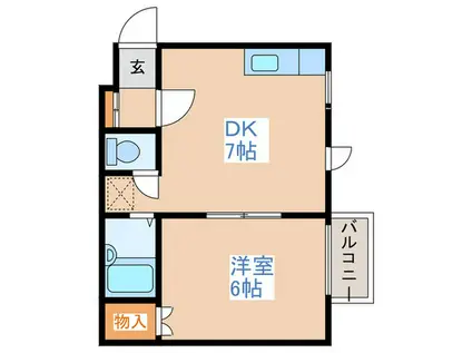 アレイ18(1DK/4階)の間取り写真