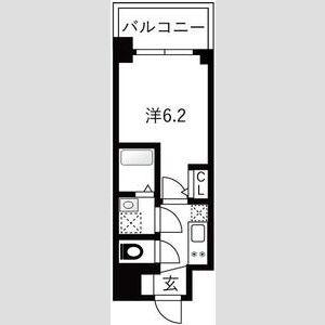 エスリードレジデンスザ・グラン大阪福島クラス(1K/2階)の間取り写真