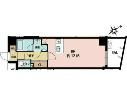 グランヒルズ(ワンルーム/3階)の間取り写真