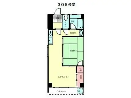 白鳥サンケイコーポ(1LDK/3階)の間取り写真