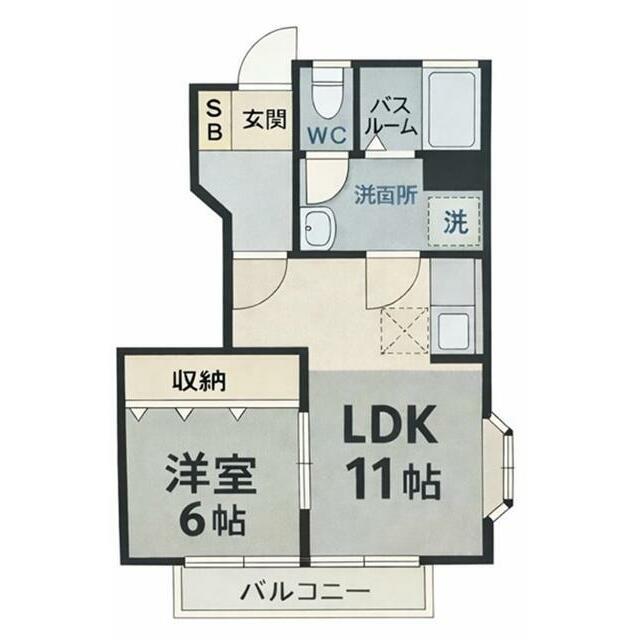 エクセレント・クレオ(1LDK/1階)の間取り写真