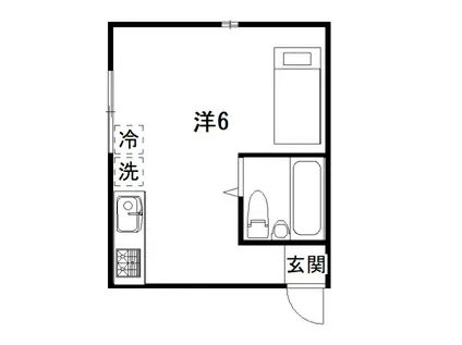 レックス14(ワンルーム/2階)の間取り写真