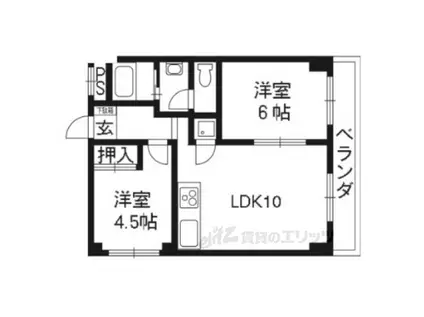 アベール大江(2LDK/3階)の間取り写真