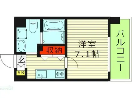 JPレジデンス大阪城東II(1K/10階)の間取り写真