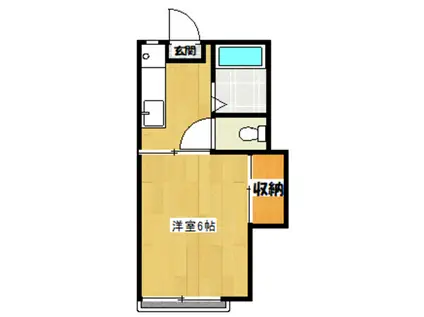 カサクララ(1K/2階)の間取り写真