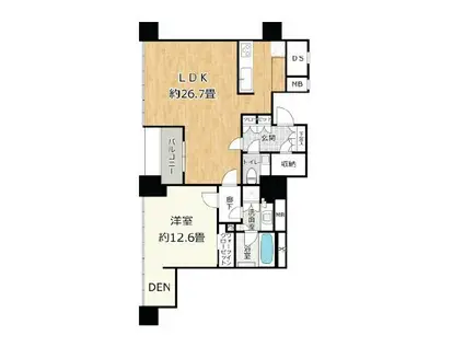 ローレルタワールネ浜松町(1LDK/23階)の間取り写真