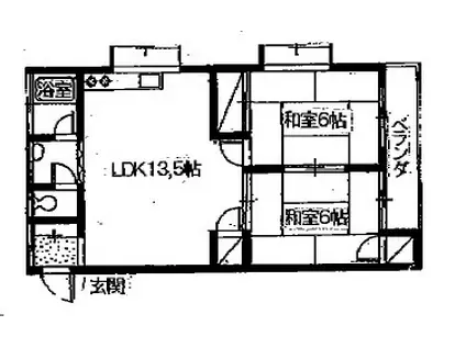 第2サンキマンション(2LDK/2階)の間取り写真
