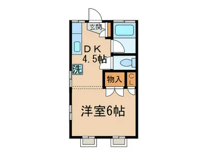 ポワミエル(1DK/2階)の間取り写真