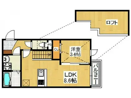 パティオ博多南I(1LDK/1階)の間取り写真