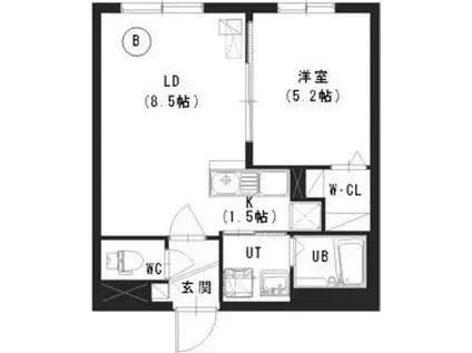 CHAMBRE澄川(1LDK/2階)の間取り写真