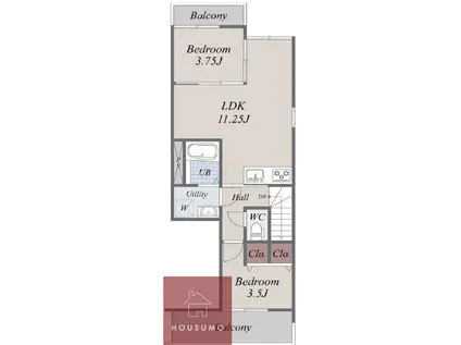 G MAISON 豊中蛍池(2LDK/2階)の間取り写真