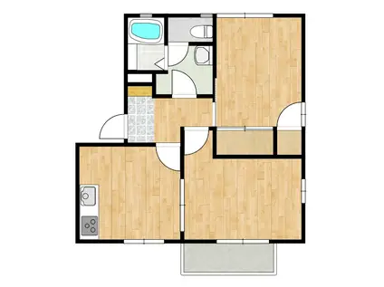 グリーンファームA(2DK/2階)の間取り写真