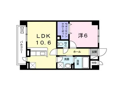 メゾンドファミーユ鶴見緑地公園(1LDK/3階)の間取り写真
